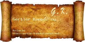 Gertler Koppány névjegykártya